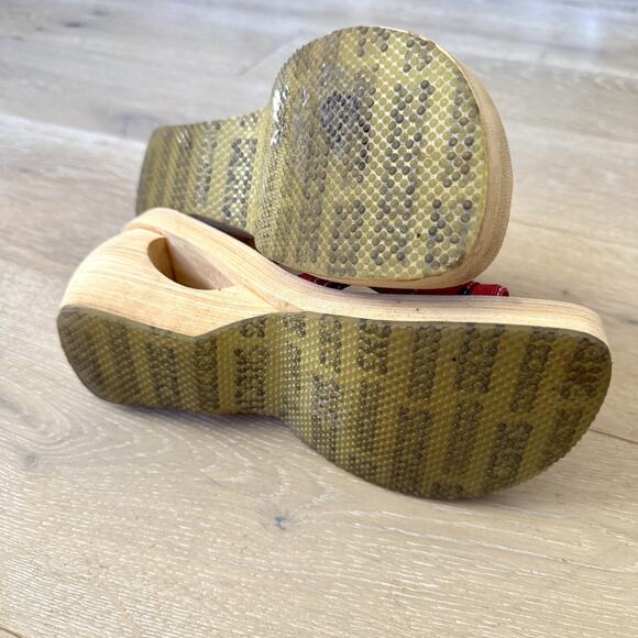 Vintage Y2K Skechers Red Bandana Chunky Platform Sandals Slides Buckle Sz 9/9.5 - Picture 6 of 9